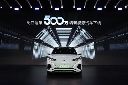 全球首家！比亞迪達(dá)成第500萬輛新能源汽車下線